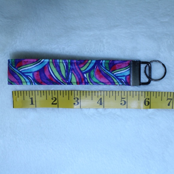 Rainbow Swirl Key Chain - Key Lanyard - Key Wristlet - Picture 6 of 7